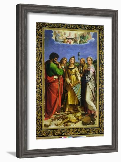 St. Cecilia Surrounded by St. Paul, St. John the Evangelist, St. Augustine and Mary Magdalene-Raphael-Framed Giclee Print