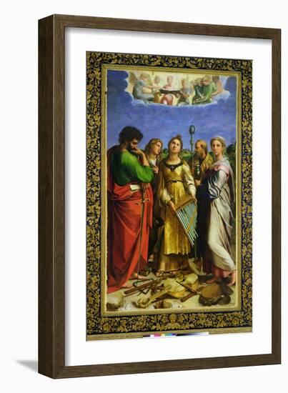 St. Cecilia Surrounded by St. Paul, St. John the Evangelist, St. Augustine and Mary Magdalene-Raphael-Framed Giclee Print