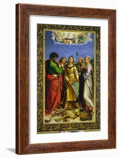 St. Cecilia Surrounded by St. Paul, St. John the Evangelist, St. Augustine and Mary Magdalene-Raphael-Framed Giclee Print