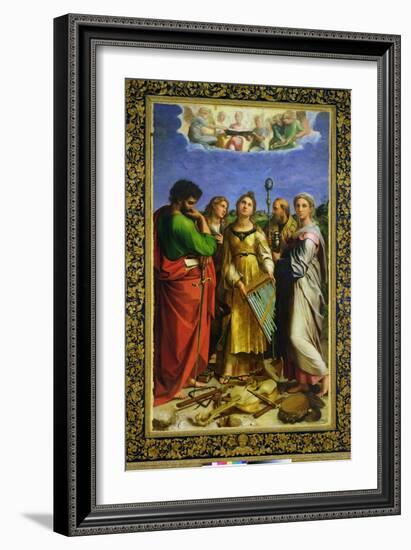 St. Cecilia Surrounded by St. Paul, St. John the Evangelist, St. Augustine and Mary Magdalene-Raphael-Framed Giclee Print