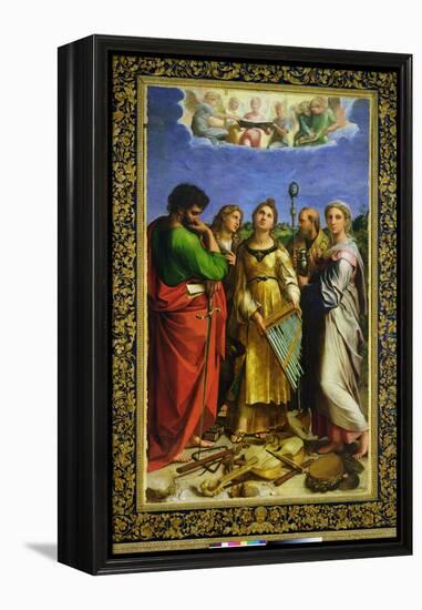 St. Cecilia Surrounded by St. Paul, St. John the Evangelist, St. Augustine and Mary Magdalene-Raphael-Framed Premier Image Canvas