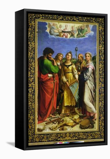 St. Cecilia Surrounded by St. Paul, St. John the Evangelist, St. Augustine and Mary Magdalene-Raphael-Framed Premier Image Canvas