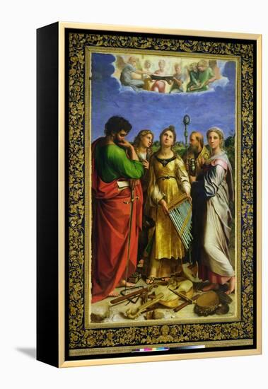 St. Cecilia Surrounded by St. Paul, St. John the Evangelist, St. Augustine and Mary Magdalene-Raphael-Framed Premier Image Canvas