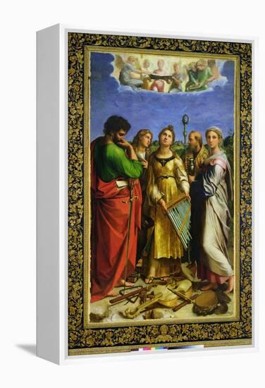 St. Cecilia Surrounded by St. Paul, St. John the Evangelist, St. Augustine and Mary Magdalene-Raphael-Framed Premier Image Canvas