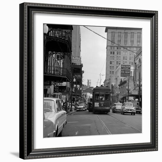 St. Charles Avenue and Poydras Street in New Orleans-null-Framed Premium Photographic Print