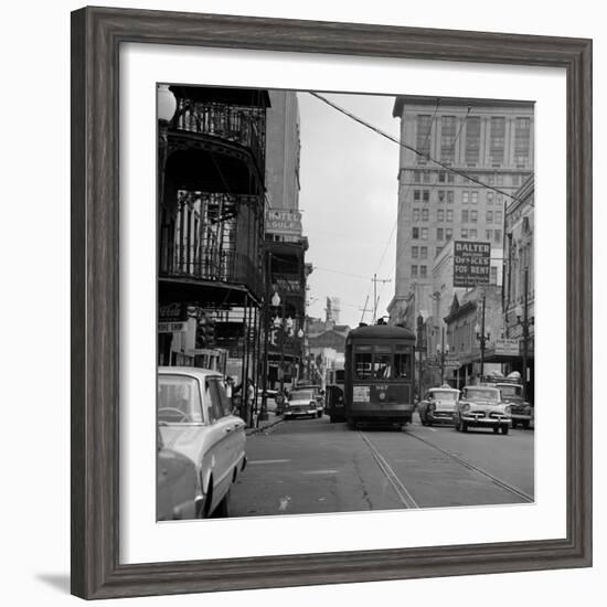 St. Charles Avenue and Poydras Street in New Orleans--Framed Photographic Print