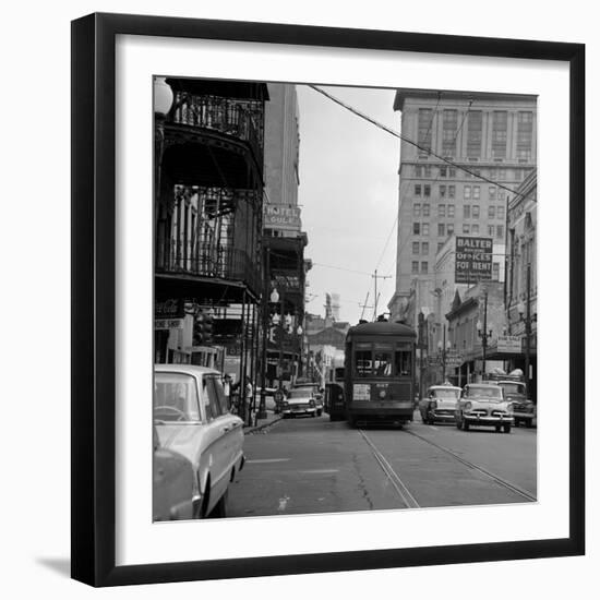 St. Charles Avenue and Poydras Street in New Orleans--Framed Photographic Print