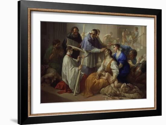 St. Charles Borromeo with Plague Victims, 1713-Benedetto Luti-Framed Giclee Print