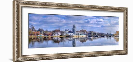 St. Charles Municipal Building, Fox River, St. Charles, Illinois, USA-Panoramic Images-Framed Photographic Print