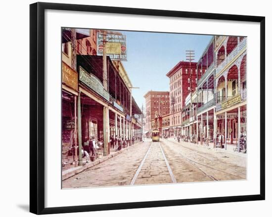 St. Charles Street in New Orleans, 1900-null-Framed Photo