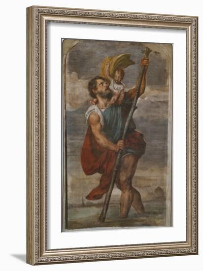 St. Christopher, 1523-24-Titian (Tiziano Vecelli)-Framed Giclee Print