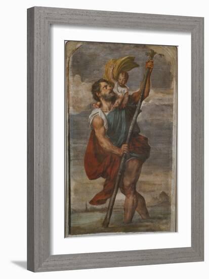 St. Christopher, 1523-24-Titian (Tiziano Vecelli)-Framed Giclee Print