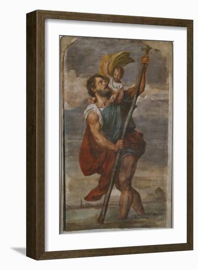 St. Christopher, 1523-24-Titian (Tiziano Vecelli)-Framed Giclee Print