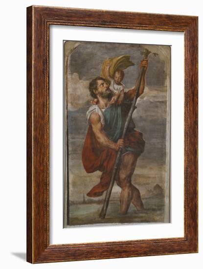 St. Christopher, 1523-24-Titian (Tiziano Vecelli)-Framed Giclee Print