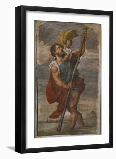 St. Christopher, 1523-24-Titian (Tiziano Vecelli)-Framed Giclee Print