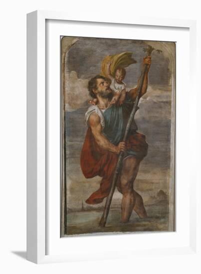 St. Christopher, 1523-24-Titian (Tiziano Vecelli)-Framed Giclee Print
