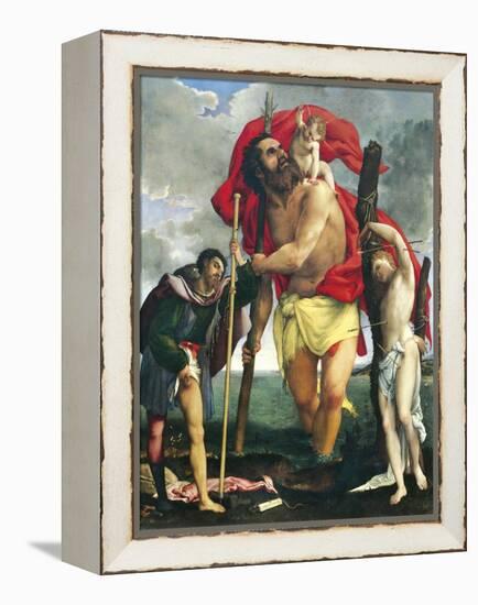 St Christopher Between Saints Rocco and Sebastian, 1532-1535-Lorenzo Lotto-Framed Premier Image Canvas