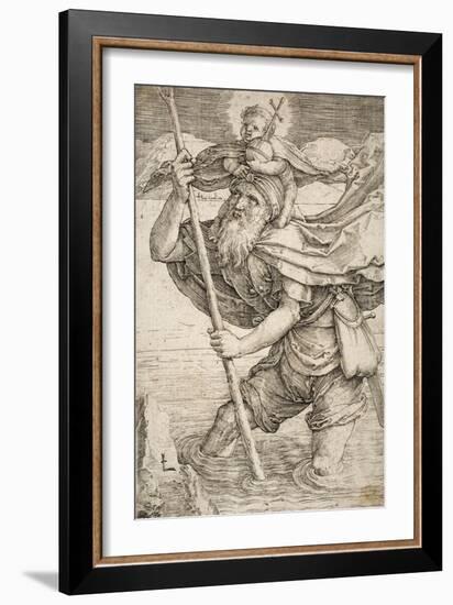 St. Christopher, C.1521-Lucas van Leyden-Framed Giclee Print