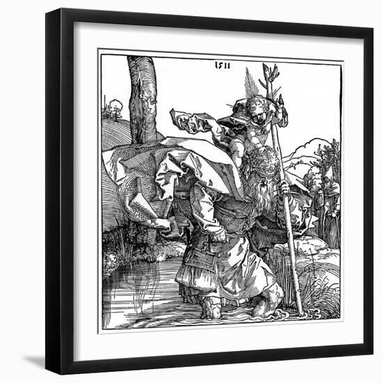 St Christopher Carrying the Infant Christ, 1511-Albrecht Durer-Framed Giclee Print