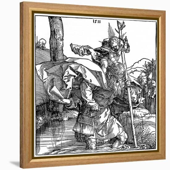 St Christopher Carrying the Infant Christ, 1511-Albrecht Durer-Framed Premier Image Canvas