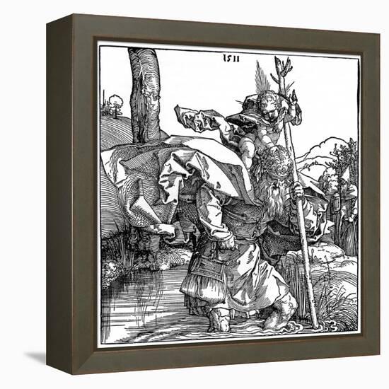 St Christopher Carrying the Infant Christ, 1511-Albrecht Durer-Framed Premier Image Canvas