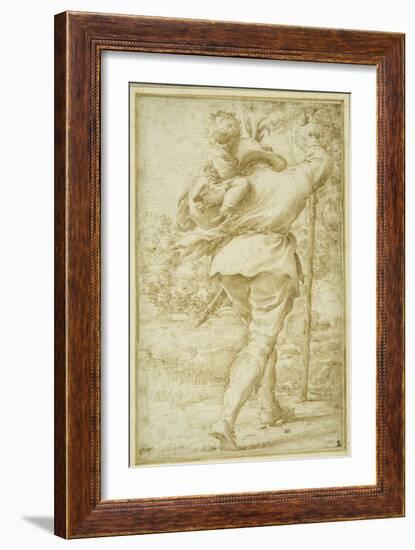 St. Christopher Ferrying the Christ Child-Pietro Faccini-Framed Giclee Print