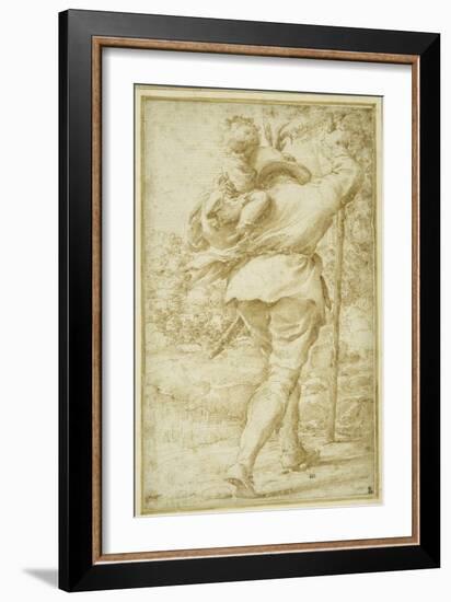 St. Christopher Ferrying the Christ Child-Pietro Faccini-Framed Giclee Print