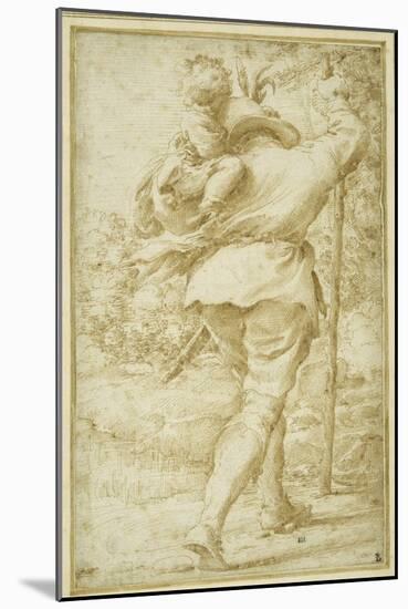 St. Christopher Ferrying the Christ Child-Pietro Faccini-Mounted Giclee Print