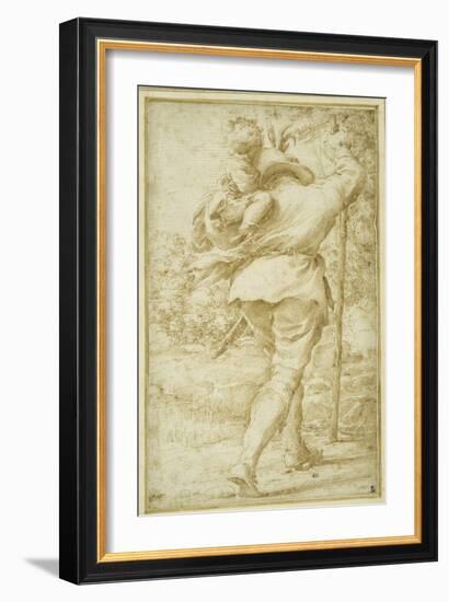 St. Christopher Ferrying the Christ Child-Pietro Faccini-Framed Giclee Print