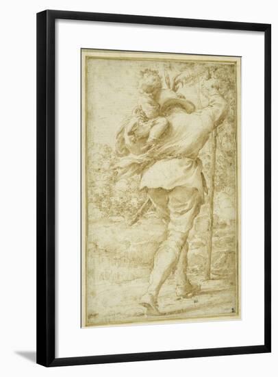 St. Christopher Ferrying the Christ Child-Pietro Faccini-Framed Giclee Print