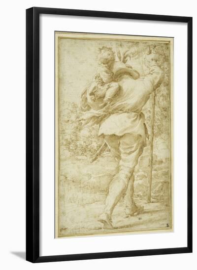 St. Christopher Ferrying the Christ Child-Pietro Faccini-Framed Giclee Print