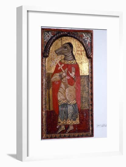 St Christopher with a Dog's Head, Byzantine Icon, 1685-Unknown-Framed Giclee Print