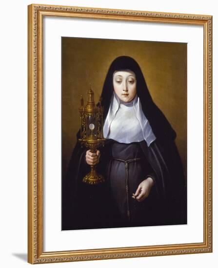 St Claire Holding a Monstrance with the Eucharist-Frans Luyckx Or Leux-Framed Giclee Print