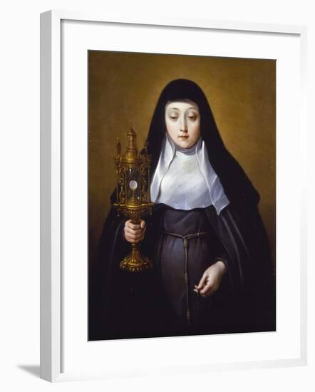 St Claire Holding a Monstrance with the Eucharist-Frans Luyckx Or Leux-Framed Giclee Print