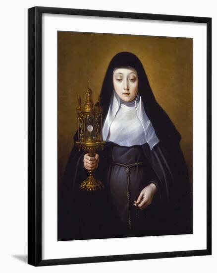 St Claire Holding a Monstrance with the Eucharist-Frans Luyckx Or Leux-Framed Giclee Print