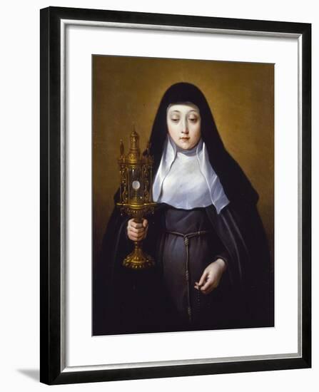 St Claire Holding a Monstrance with the Eucharist-Frans Luyckx Or Leux-Framed Giclee Print