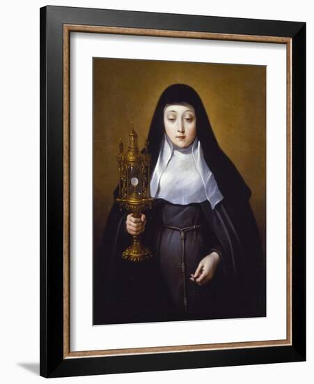 St Claire Holding a Monstrance with the Eucharist-Frans Luyckx Or Leux-Framed Giclee Print