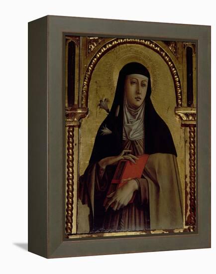 St. Clare, Detail from the Santa Lucia Triptych-Carlo Crivelli-Framed Premier Image Canvas