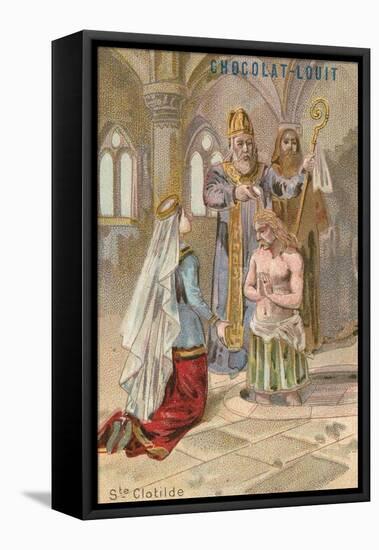 St Clotilde, Second Wife of Clovis I, King of the Franks-null-Framed Premier Image Canvas