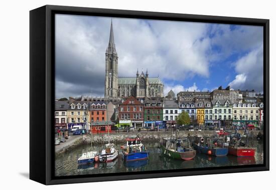 St Coleman's Cathedral from the Harbour, Cobh,County Cork, Ireland-null-Framed Premier Image Canvas