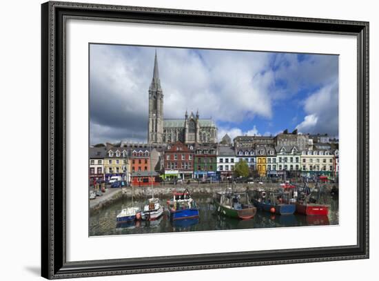 St Coleman's Cathedral from the Harbour, Cobh,County Cork, Ireland-null-Framed Photographic Print