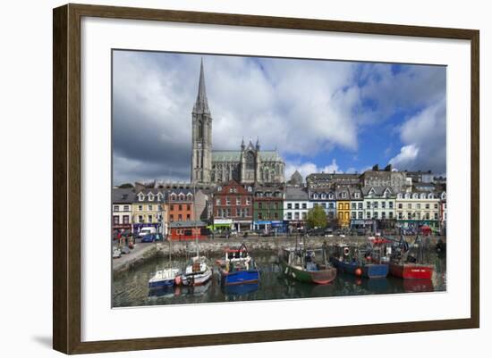 St Coleman's Cathedral from the Harbour, Cobh,County Cork, Ireland-null-Framed Photographic Print