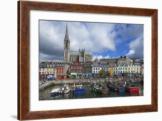 St Coleman's Cathedral from the Harbour, Cobh,County Cork, Ireland-null-Framed Photographic Print