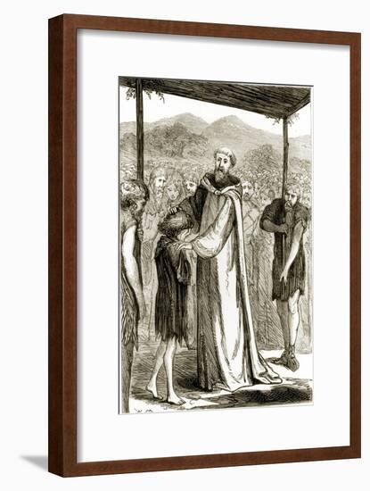 St. Columba Blesses a Wild Boy, Three Wonder-Working Saints of Ireland-null-Framed Giclee Print