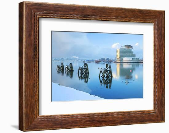 St. David's Hotel and Spa in snow, Cardiff, Bay, Wales, United Kingdom, Europe-Billy Stock-Framed Photographic Print