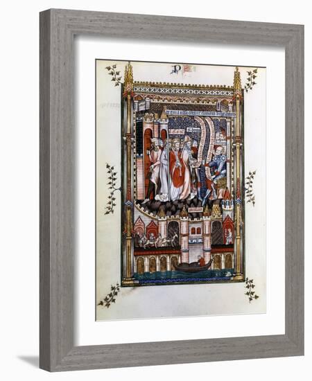 St Denis in Chains before Sisinnius, 1317-null-Framed Giclee Print