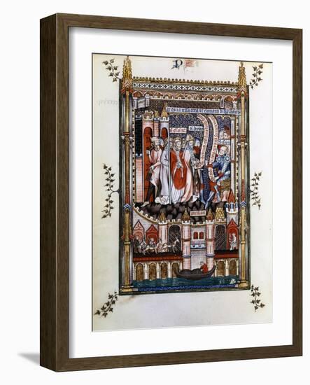 St Denis in Chains before Sisinnius, 1317-null-Framed Giclee Print