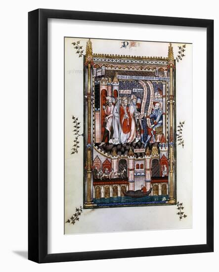 St Denis in Chains before Sisinnius, 1317-null-Framed Giclee Print