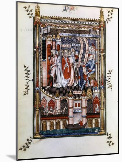 St Denis in Chains before Sisinnius, 1317-null-Mounted Giclee Print