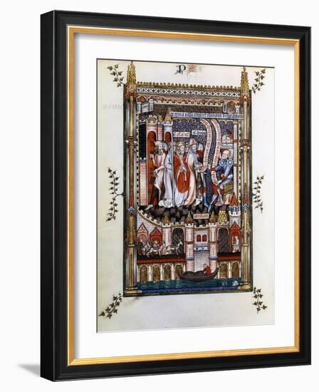 St Denis in Chains before Sisinnius, 1317-null-Framed Giclee Print